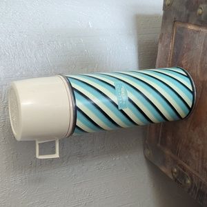 1963 vintage blue striped thermos